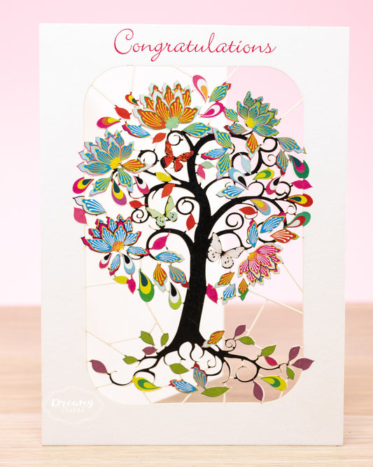 Tree of Life  Congratulations Card,  Congratulatory Card for Expecting Parents - dreamylondon
