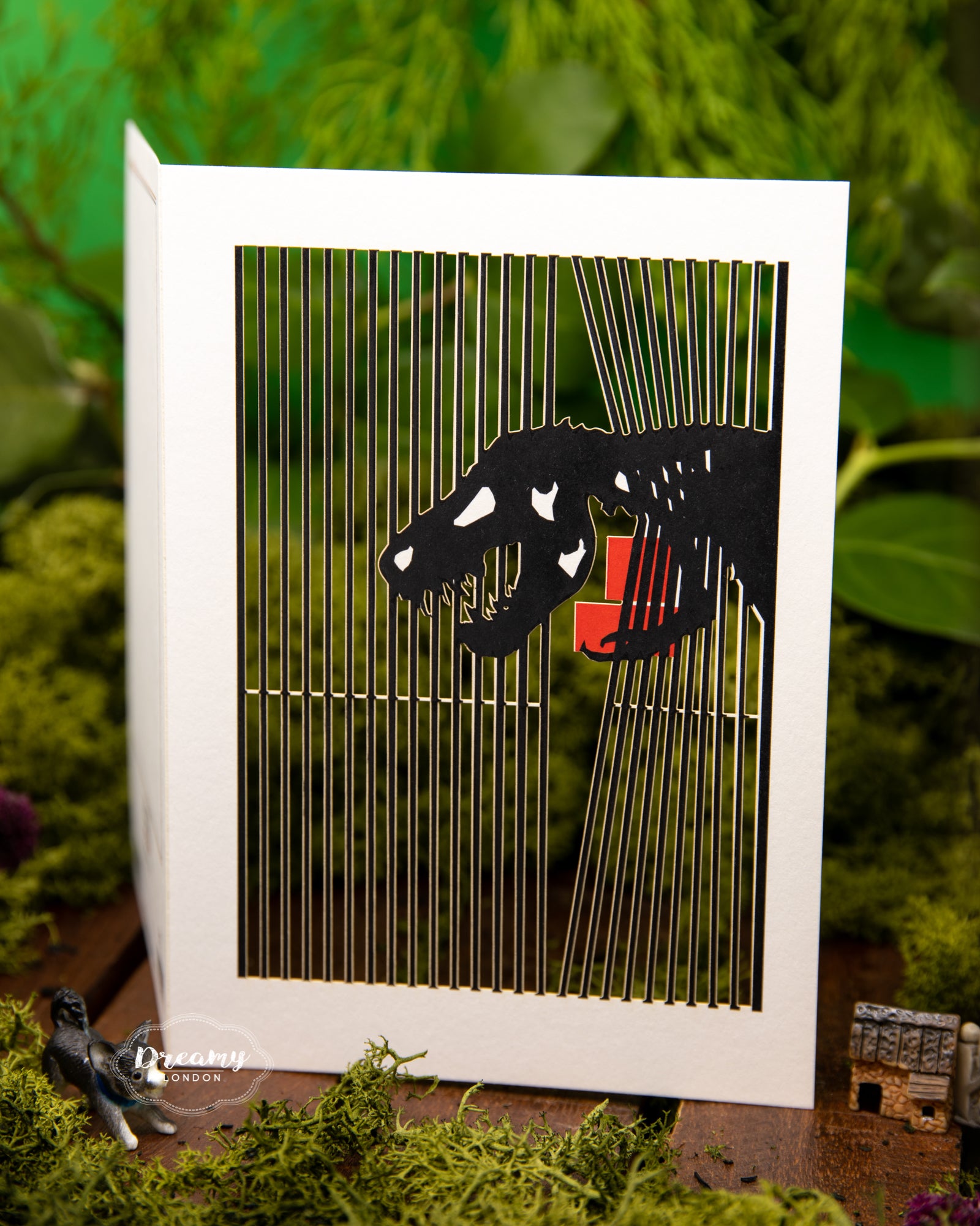 Dinosaur's Cheeky Surprise Birthday Card - Greeting Card for Dinosaur Lovers - dreamylondon