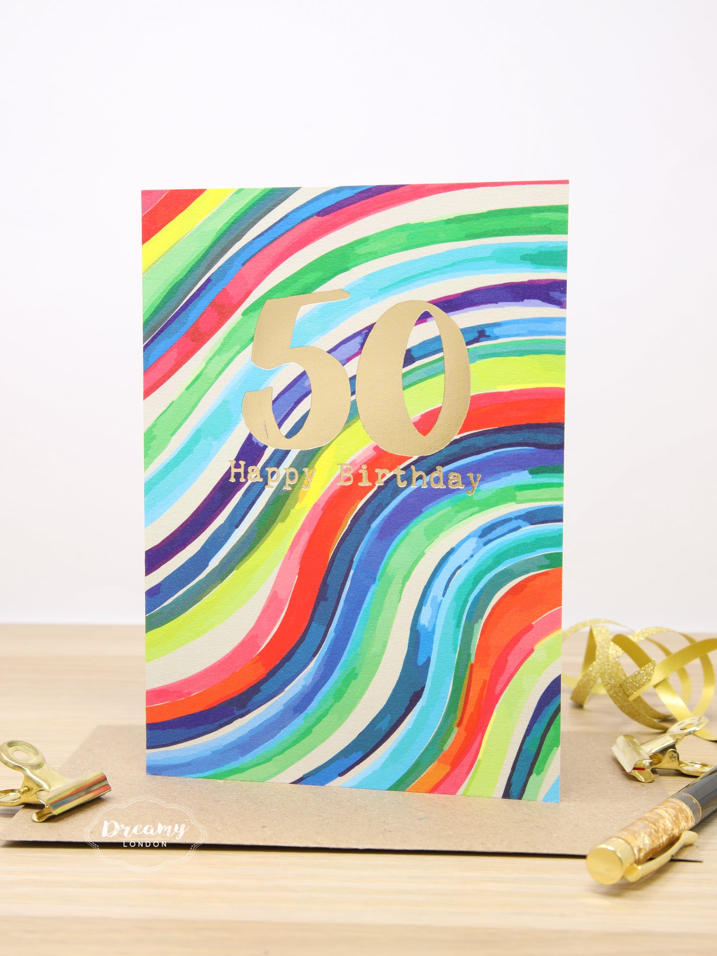 50th Rainbow Birthday Card