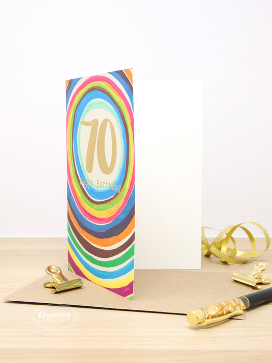 70th Rainbow Birthday Card