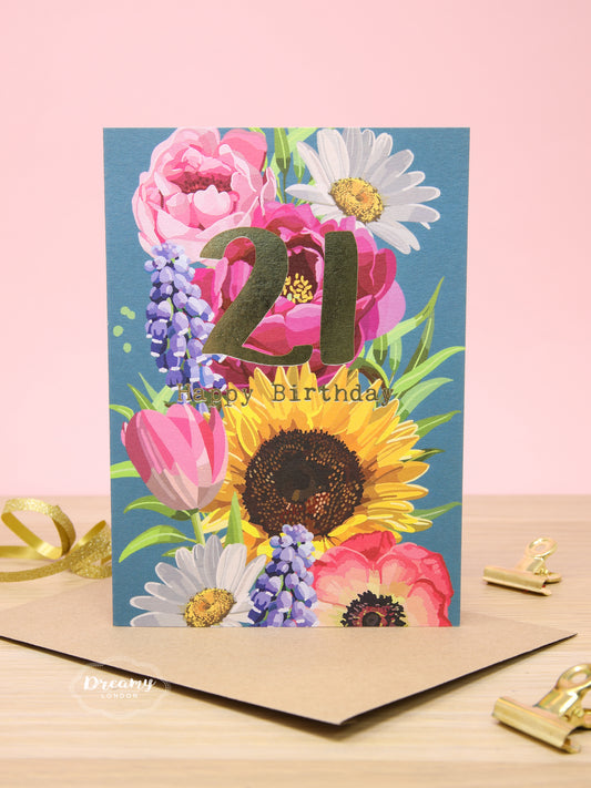 Blossom 21st Birthday Card