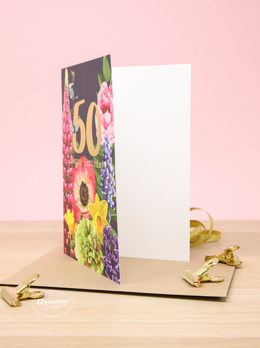 Blossom 50th Birthday Card