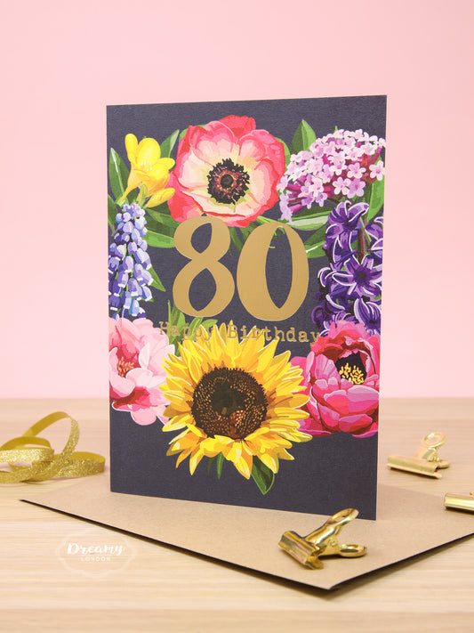Blossom 80th Birthday Card