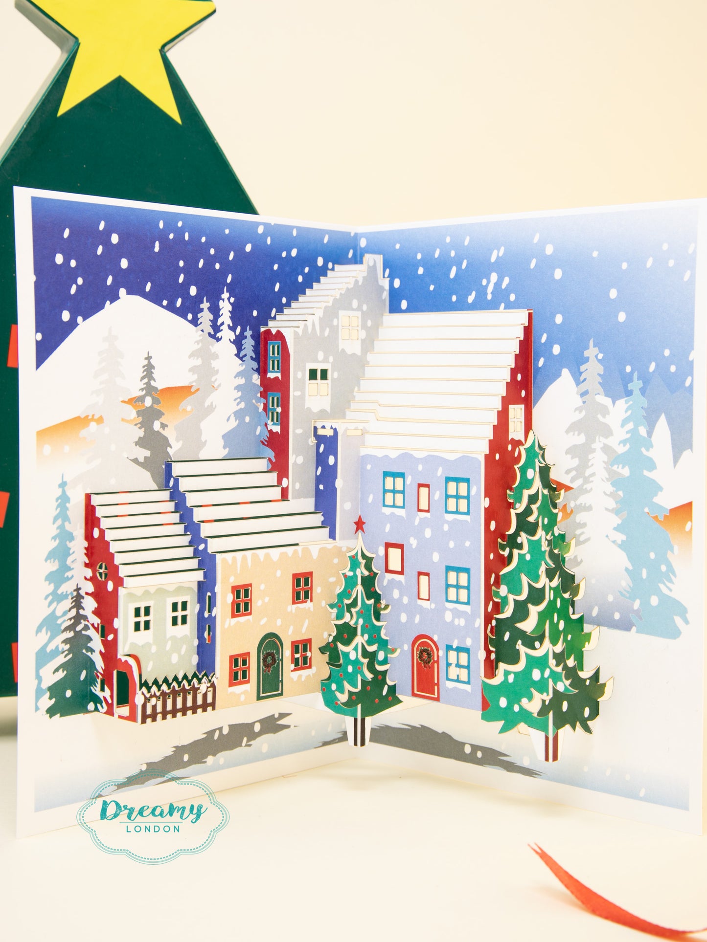 Christmas Village Winter Town Christmas Pop Up Card