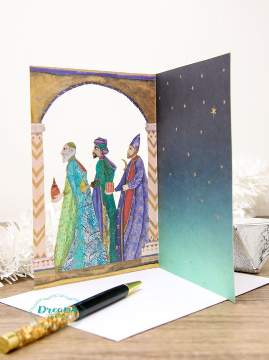 Nativity Three Kings Christmas Card Lasercut