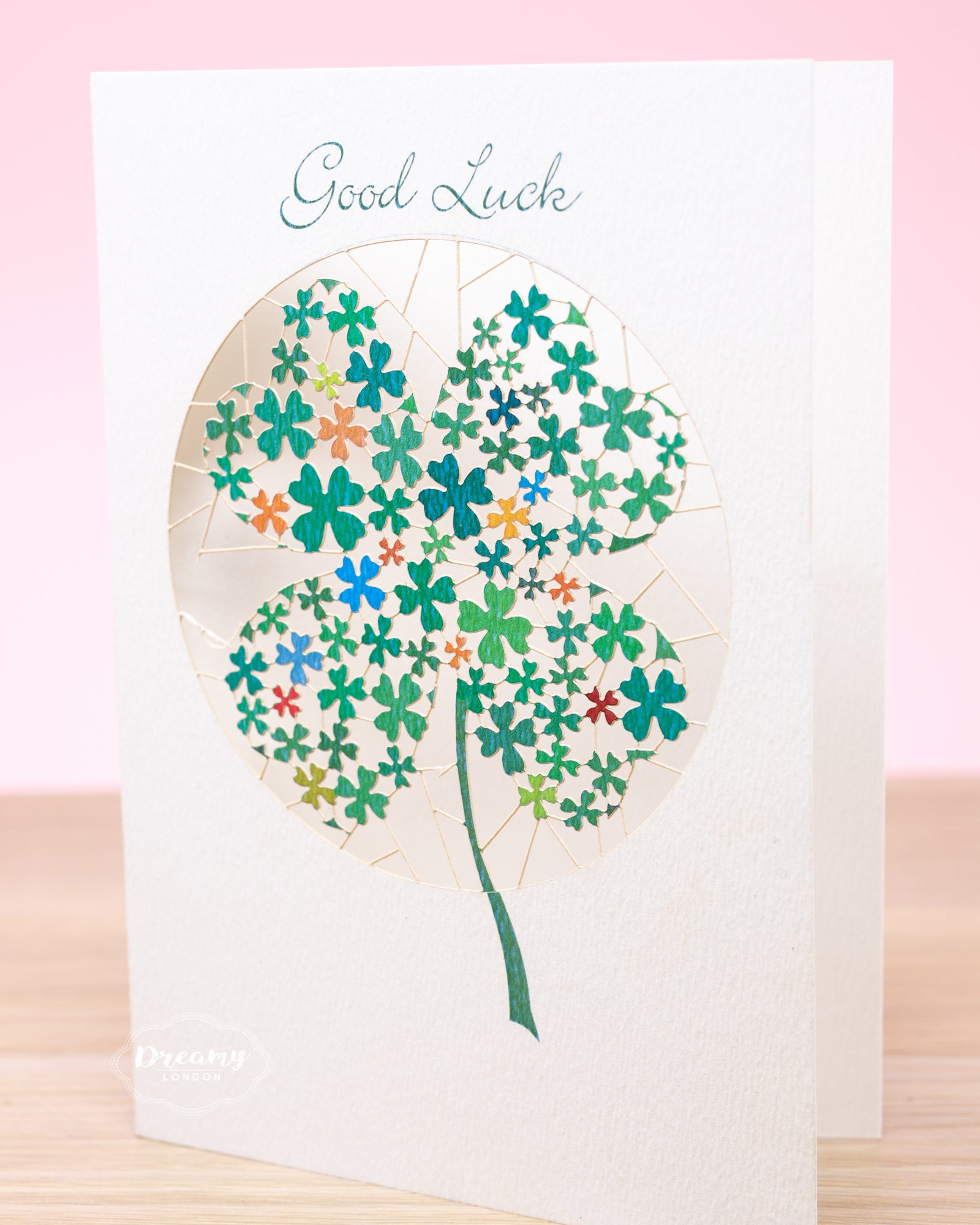 Four-Leaf Clover Good Luck Card - dreamylondon