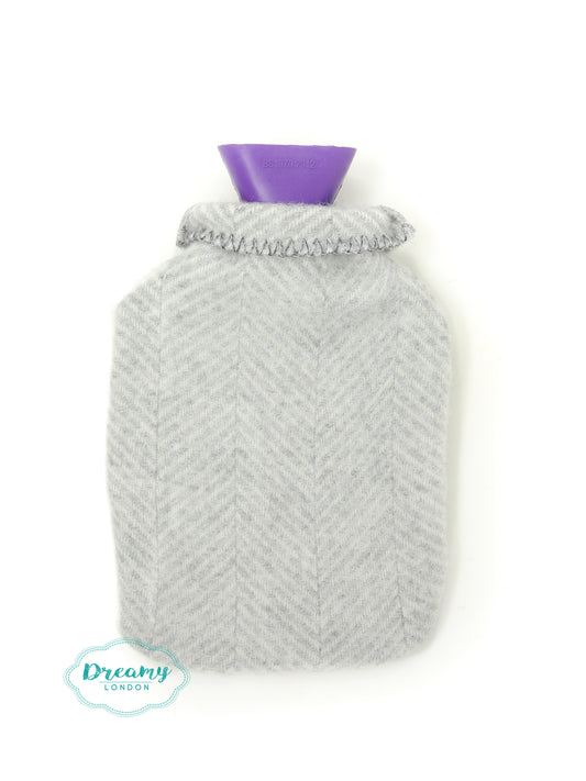 Tristan Hot Water Bottle with Herringbone Wool Cover
