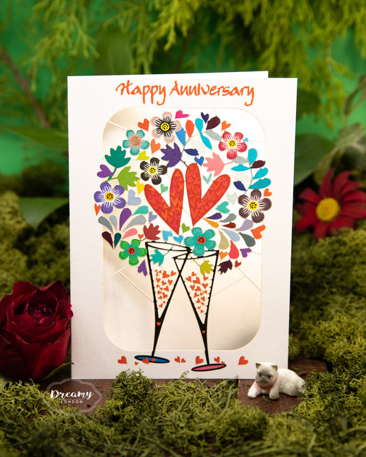 Anniversary Champagne card - dreamylondon