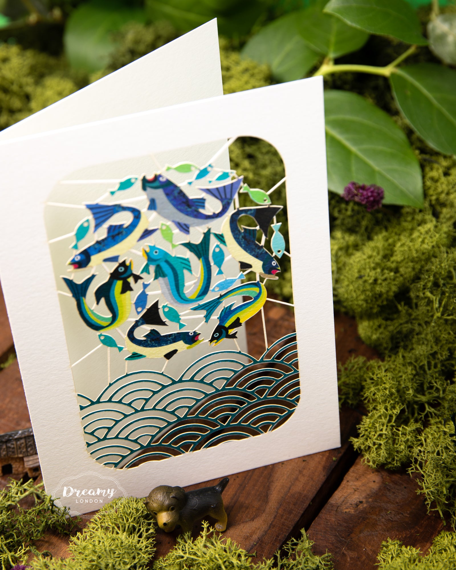 Japanese Fish Laser Cut Greeting Card, Japanese-inspired card, travel card - dreamylondon