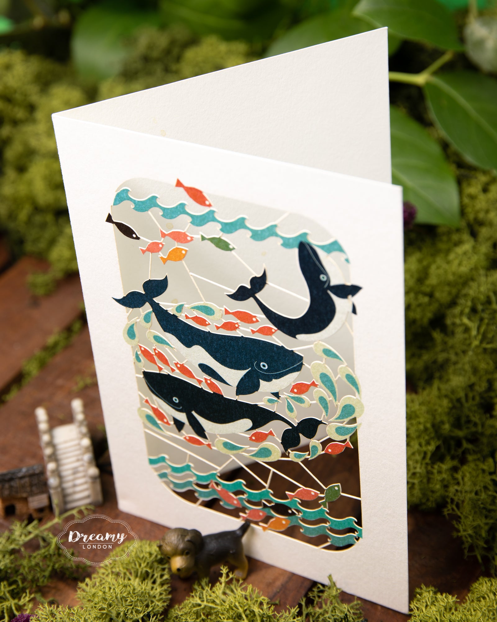 Japanese Whales Greeting Card - dreamylondon