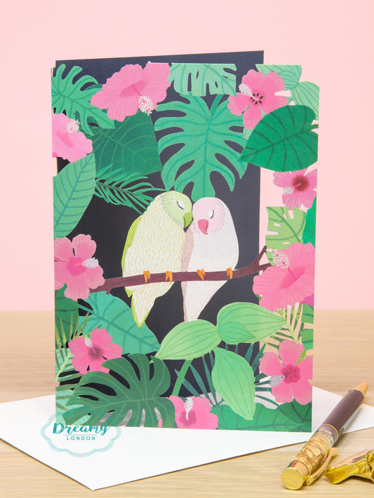 Love Birds Laser Cut Love Card