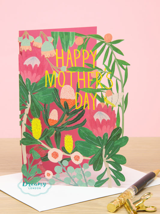 Floral Happy Mother's Day Lasercut Card