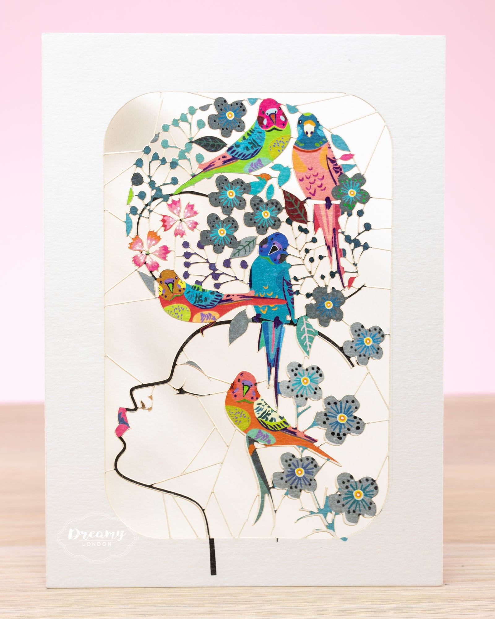 Parrot Lady Greeting Card - dreamylondon