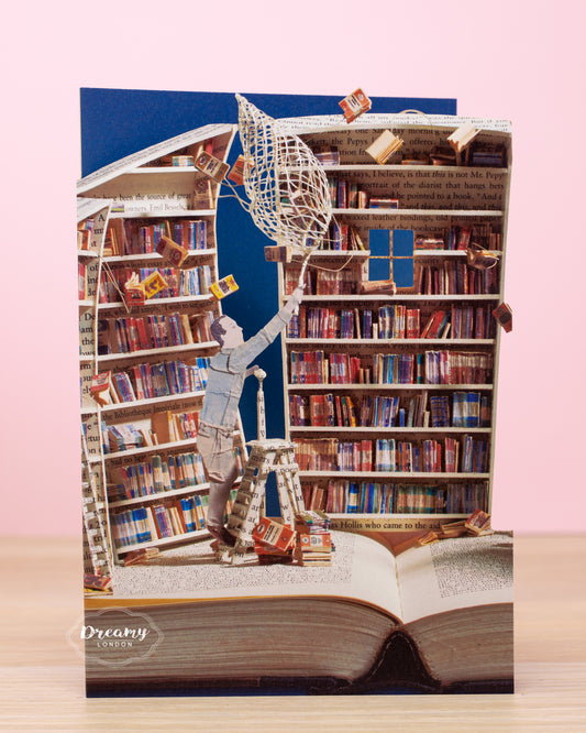 Book Collector Greeting Card - dreamylondon