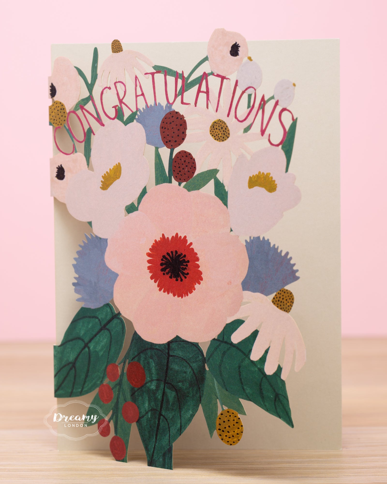 Congratulations Bouquet Card - Congratulations Card - dreamylondon