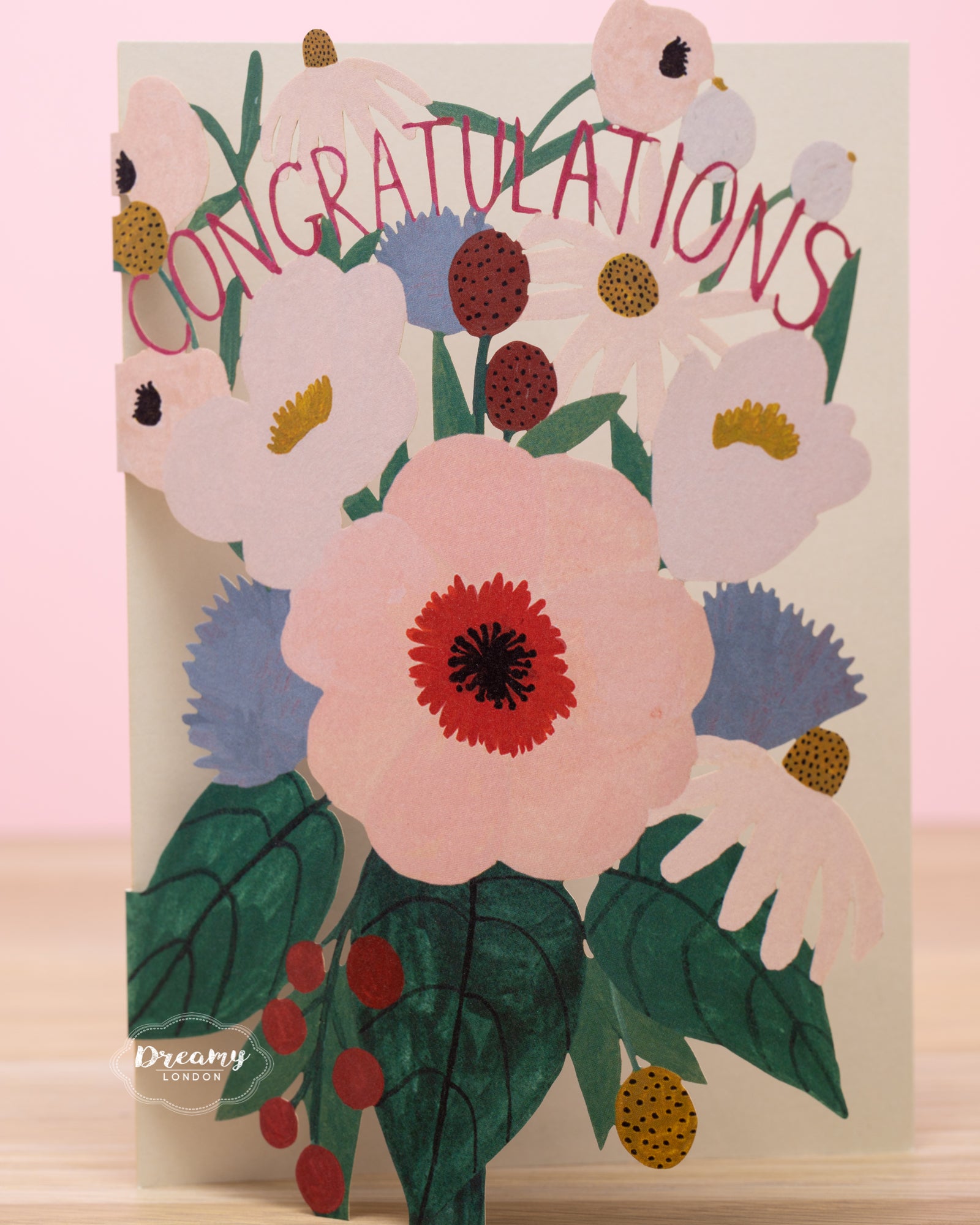 Congratulations Bouquet Card - Congratulations Card - dreamylondon