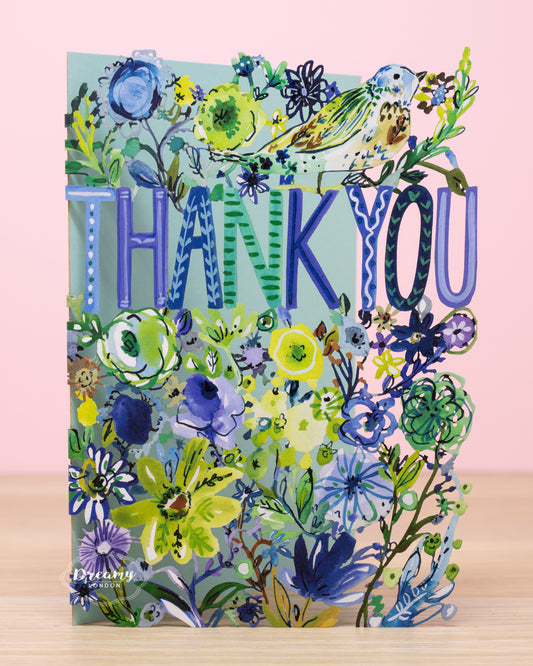 Bird and Flower Thank You Card - dreamylondon