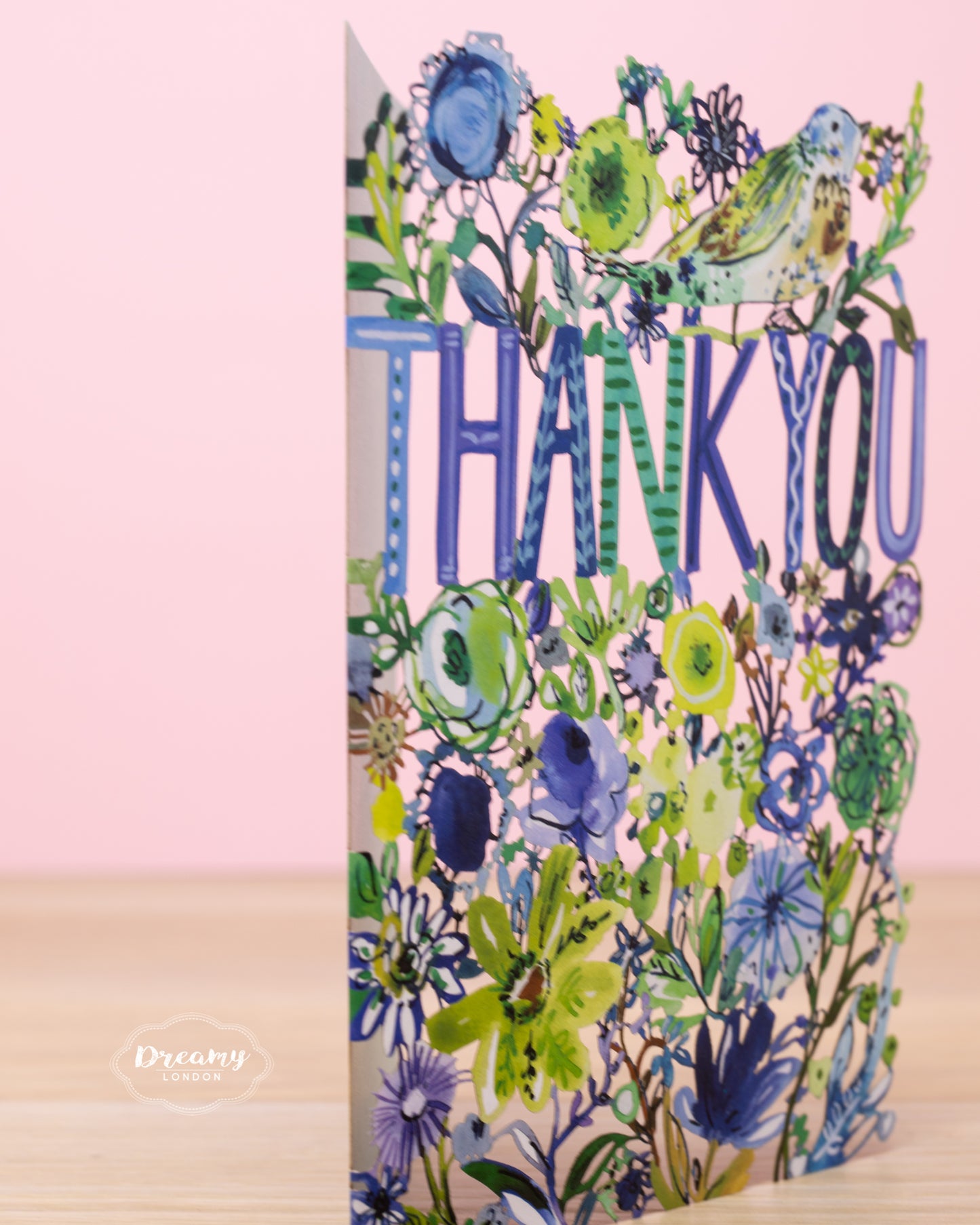 Bird and Flower Thank You Card - dreamylondon