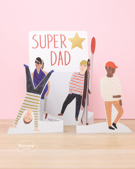 Super Dad Concertina Father's Day Card - dreamylondon