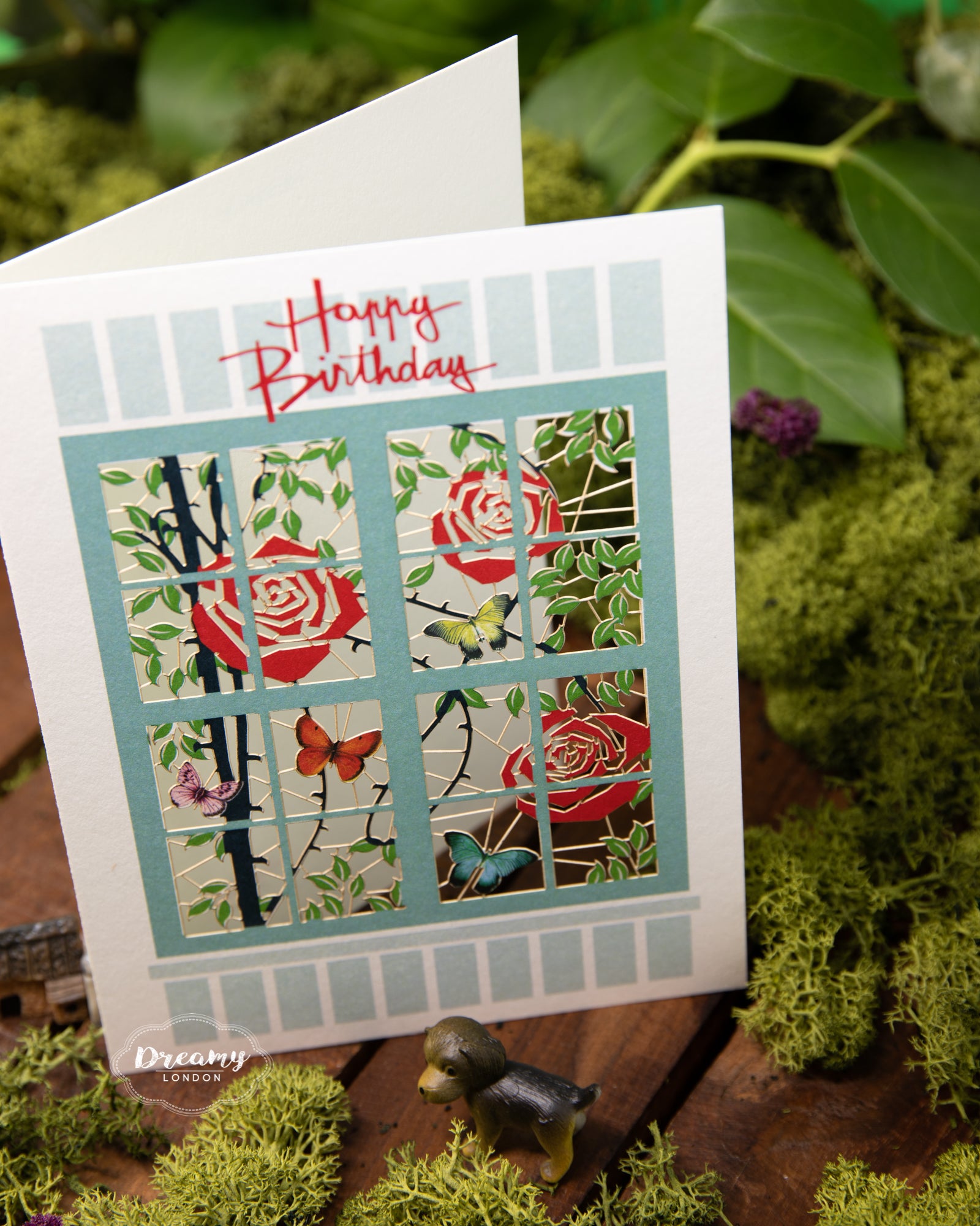 Rose Window Birthday Card - Laser-cut Greeting Card - Dreamy London