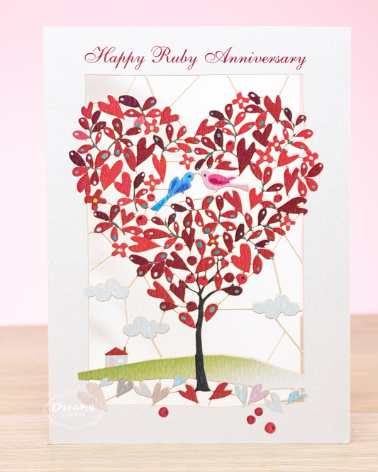 Happy Ruby Anniversary Card - dreamylondon