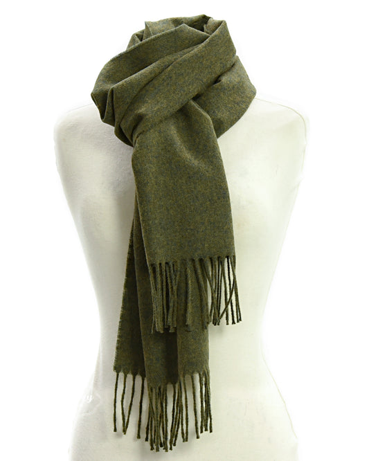 Tweed Green Plain Wool Scarf - dreamylondon
