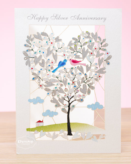 Happy Silver Anniversary Card - dreamylondon