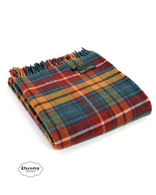 Autumn Buchanan Tartan Wool Blanket, Scottish Tartan - dreamylondon