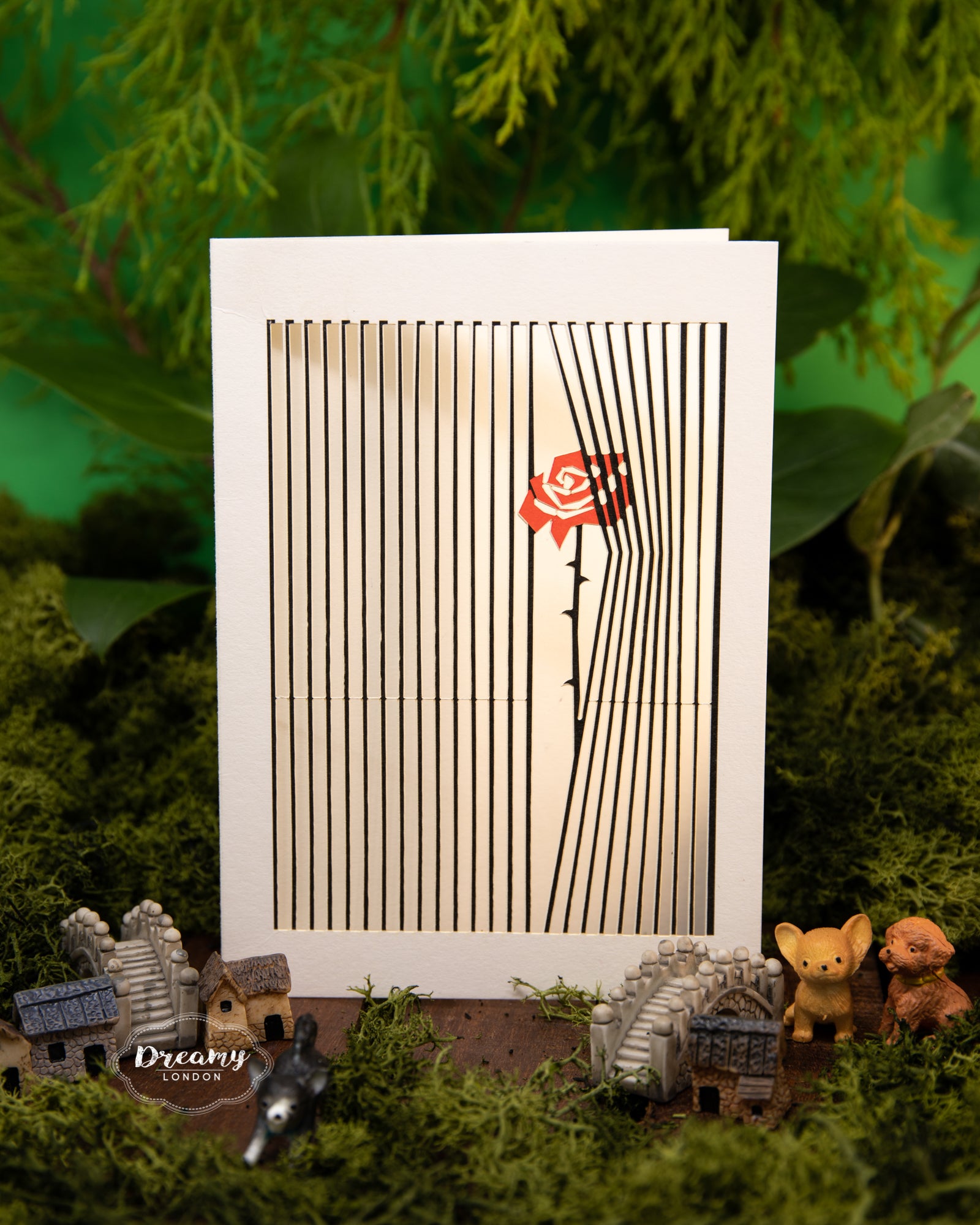 Passion of Love Rose Greeting Card, Single Rose Greeting Card Design - Dreamy London