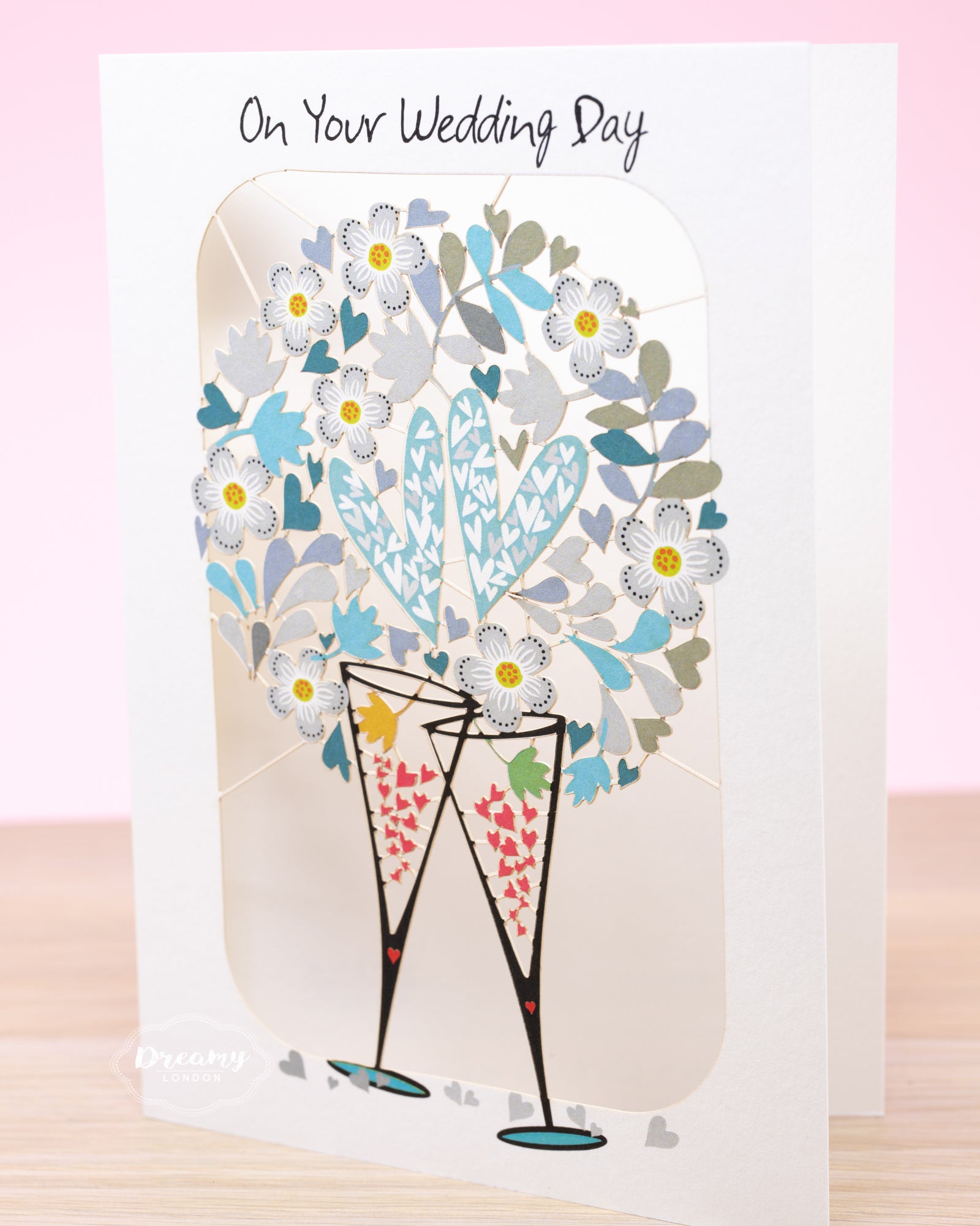 Wedding Day Champagne Card - dreamylondon