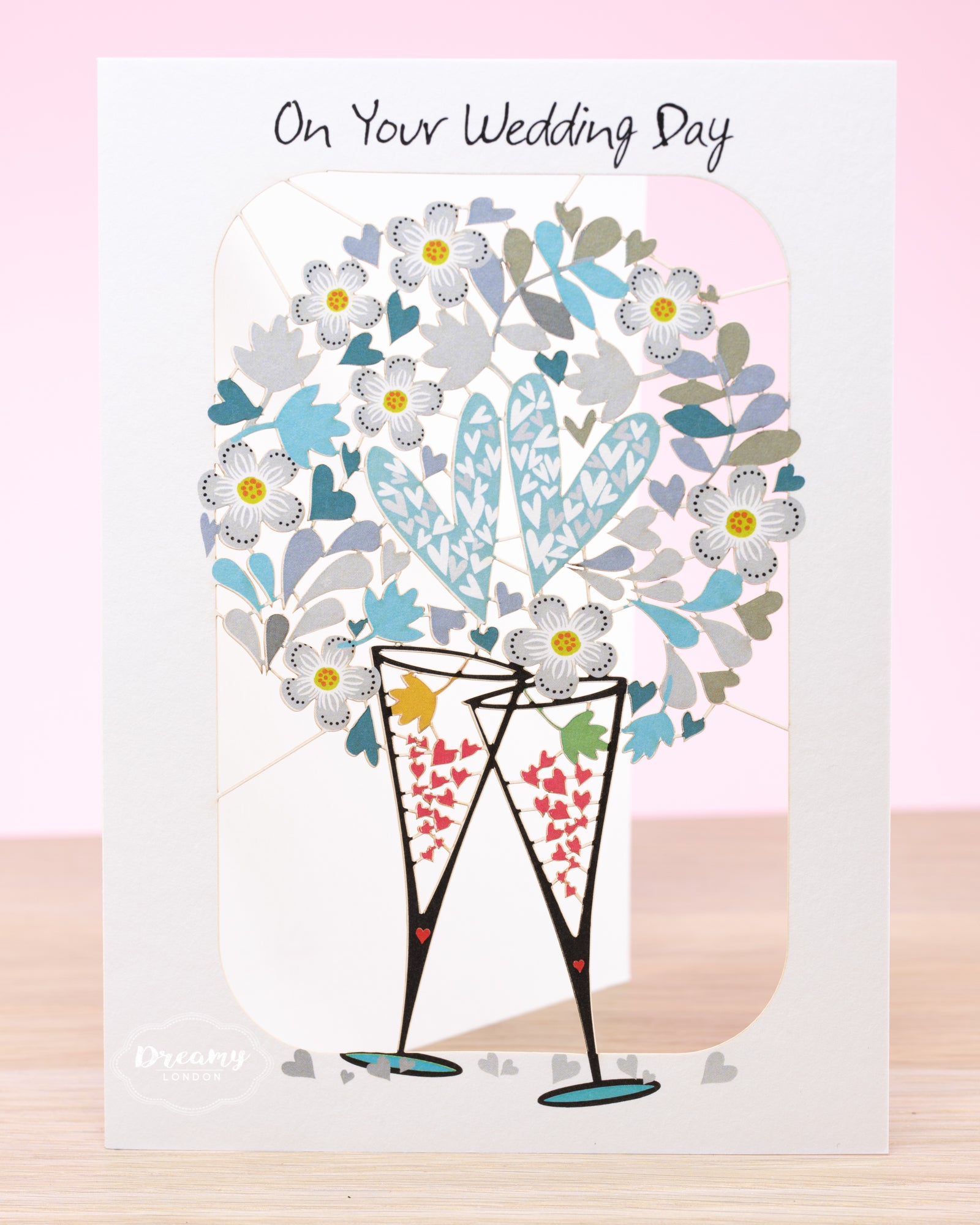 Wedding Day Champagne Card - dreamylondon