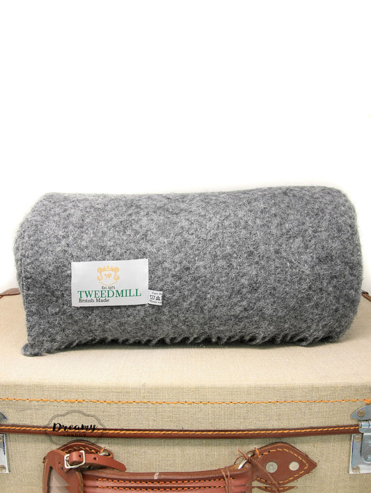 Slate Grey Pure Wool Blanket
