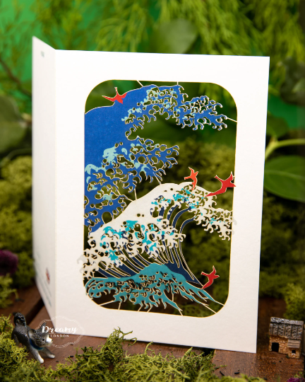 Hokusai Japanese Lasercut Card
