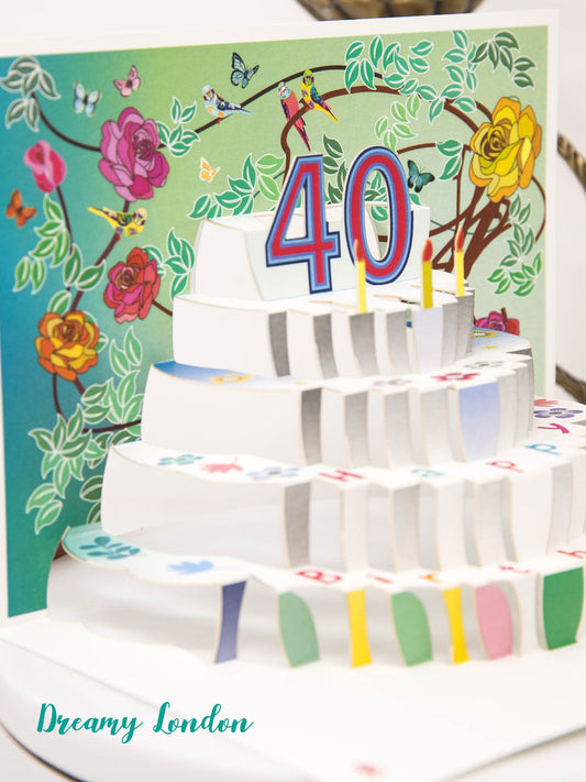 Pop-up 40th Birthday Card - dreamylondon