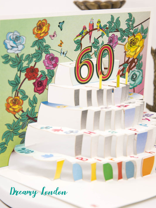 Pop-up 60th Birthday Card - dreamylondon