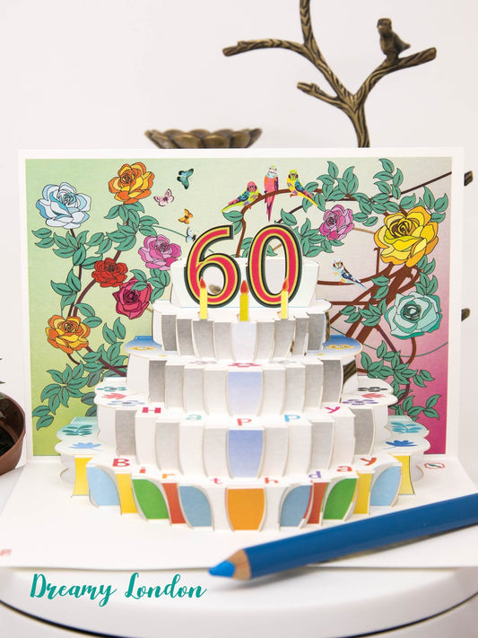 Pop-up 60th Birthday Card - dreamylondon