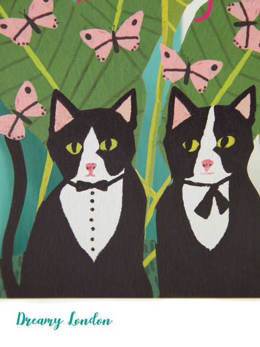 Black and White Cats Birthday Card - dreamylondon