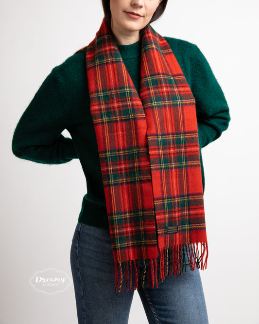 Royal Stewart Tartan Wool Scarf - dreamylondon